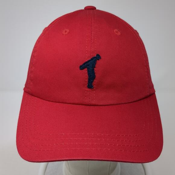 American Needle Strapback Hat Red One Size Adjustable Outdoor Vent Holes - Picture 2 of 10